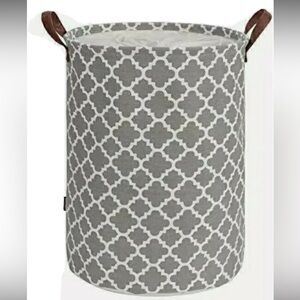 Gray Patterned Storage Bin